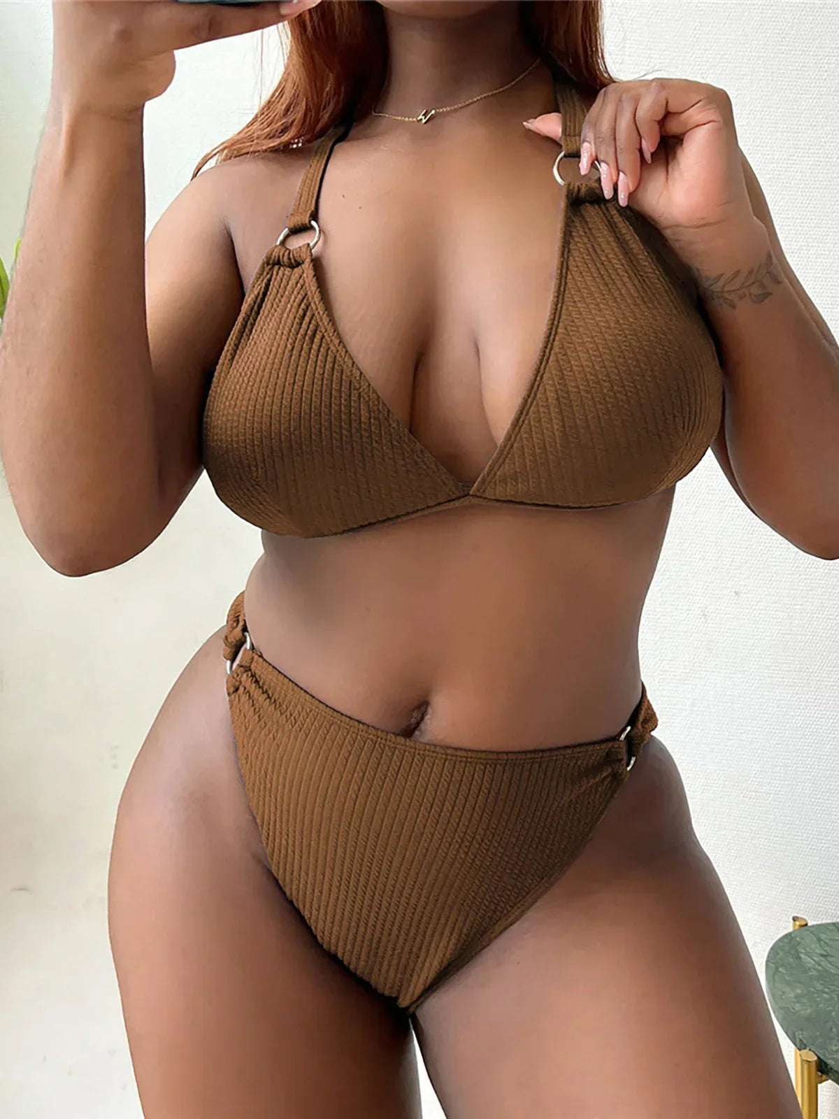 Ribbed Bikini Size Swimwear Women