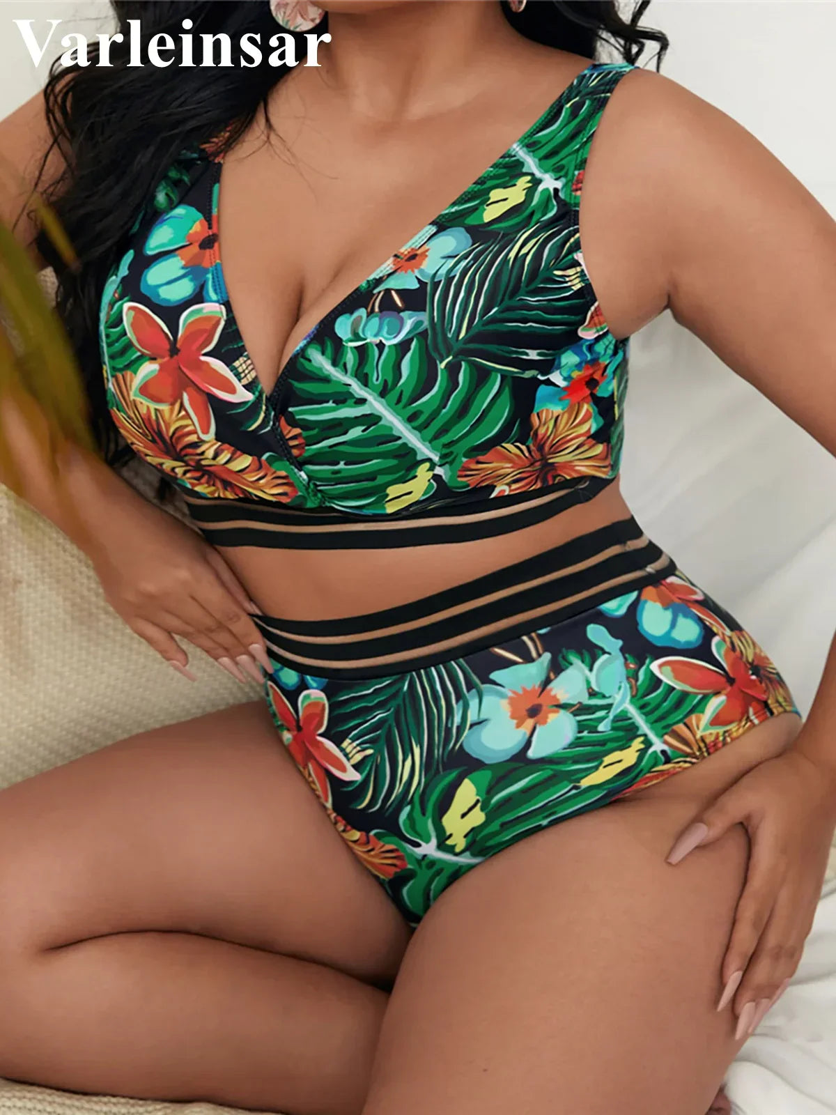 Sexy Floral Bikini Size Swimwear