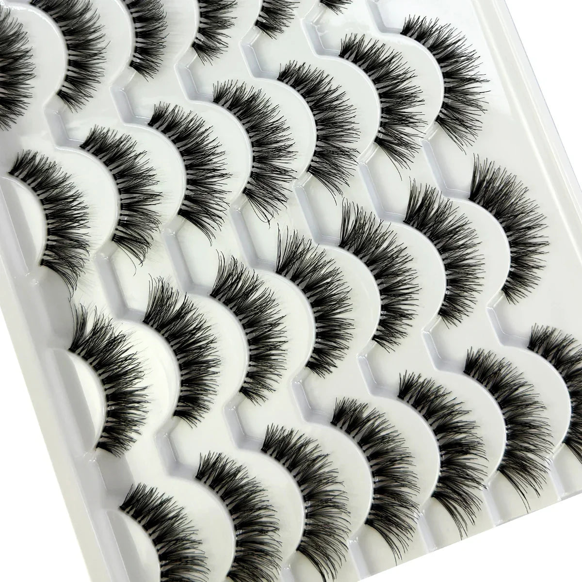 Pair Handmade Transparent Stem False Eyelashes Soft