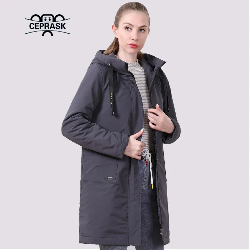 New Spring Coat Women Fashion Thin Cotton Lined