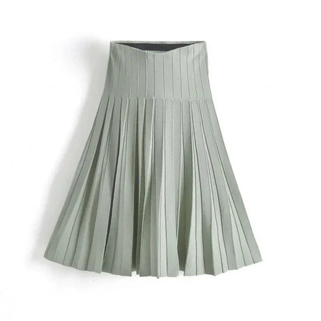 Women Knitted Pleated Skirts Autumn Winter Knitted Fashion
