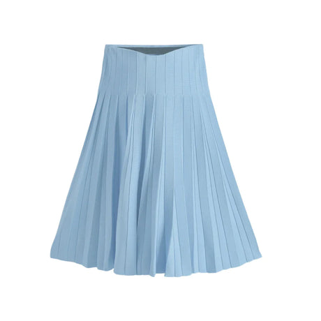 Women Knitted Pleated Skirts Autumn Winter Knitted Fashion