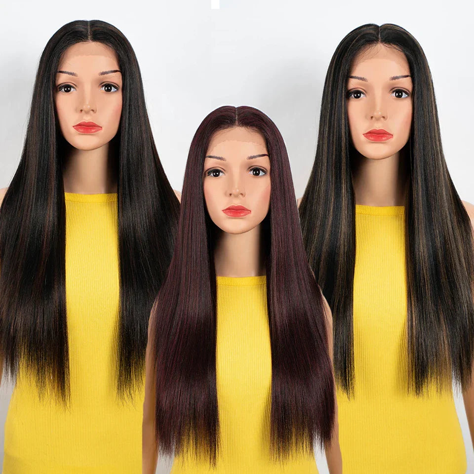 Synthetic Lace Front Wig For Black Women Long