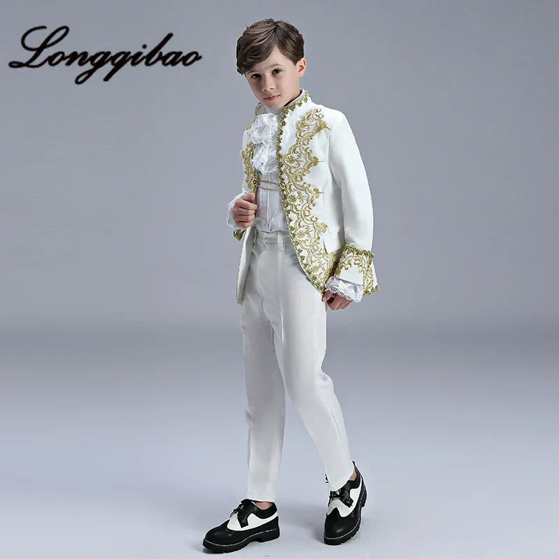 Boys European Style Court Drama Costume Children Golden