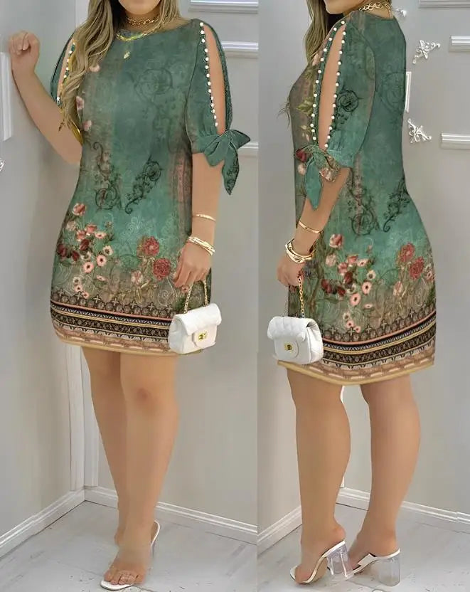 Fashion New Plants Print Casual Dress For Women