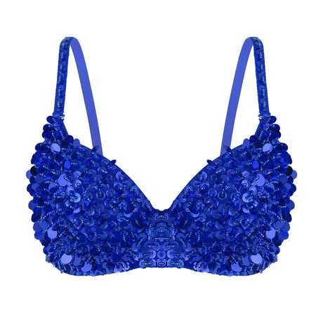 Womens Belly Dancing Bustier Bra Fashion Sparkle Glittering