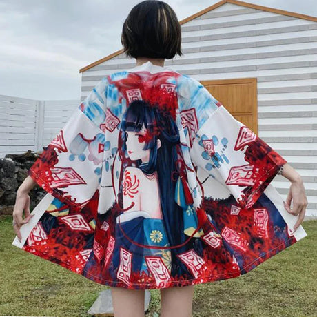 Japanese Kimono Traditional Clothing Crane Carp Anime Kimono