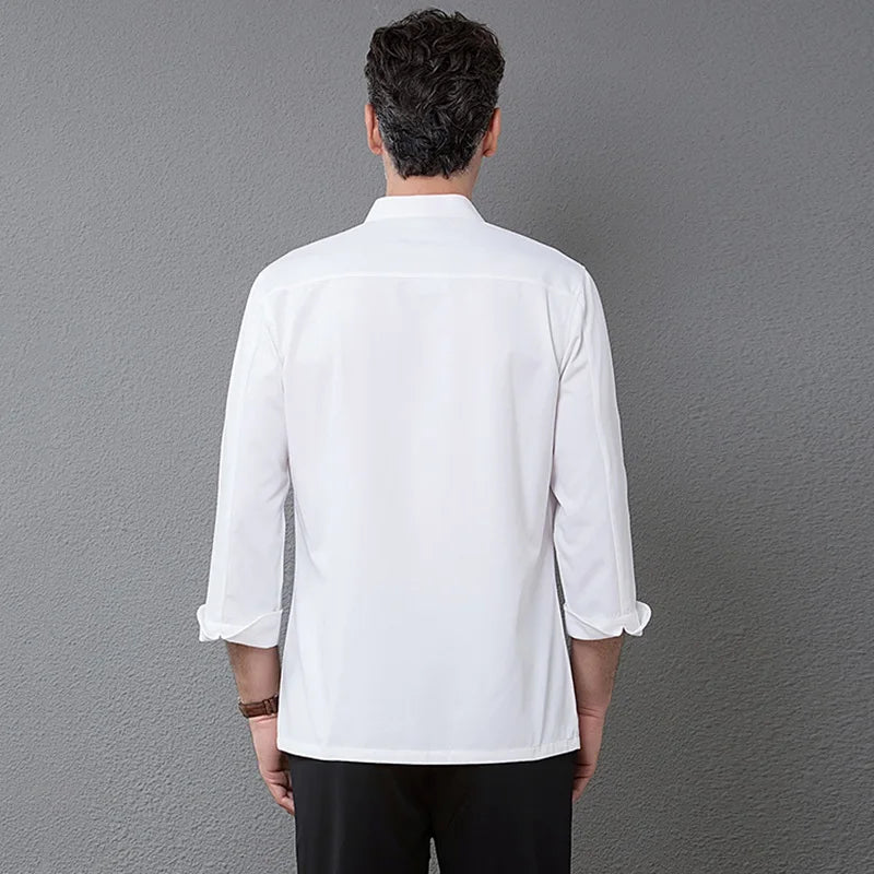 Long Sleeve Chef Clothes Uniform Restaurant Kitchen Cooking