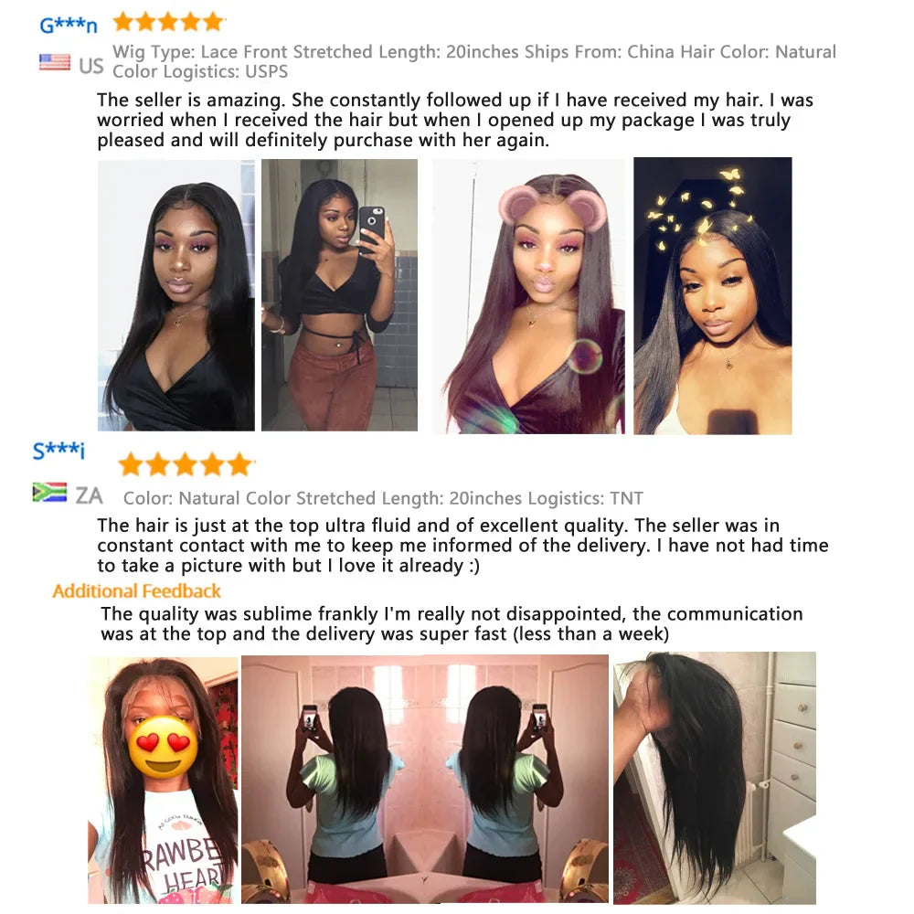 Transparent  Lace Front Human Hair Wigs