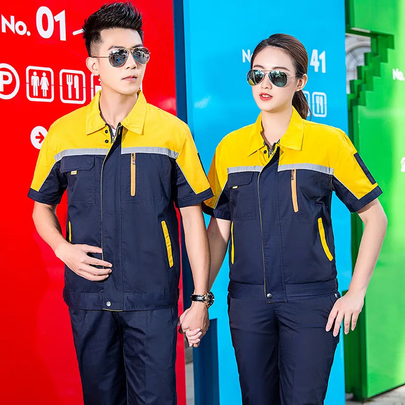 Summer Work Clothing Men Working Coveralls Reflective Tape