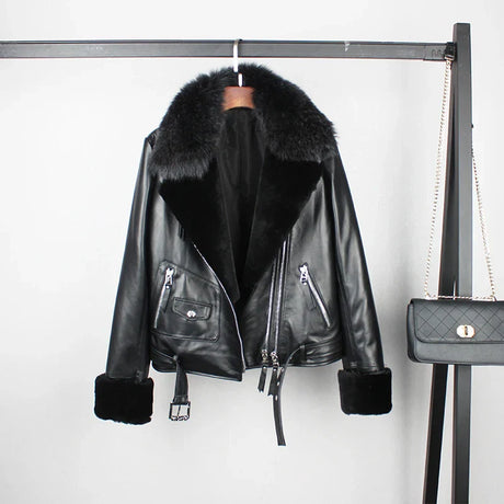 Winter Cotton Inside Thicker Warm Real Sheep Leather