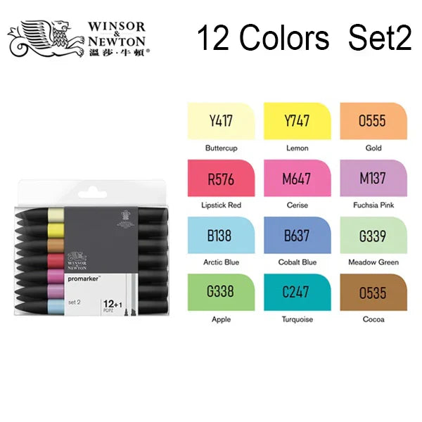 Winsor&Newton Colors Promarkers Alcohol Base Ink Twin