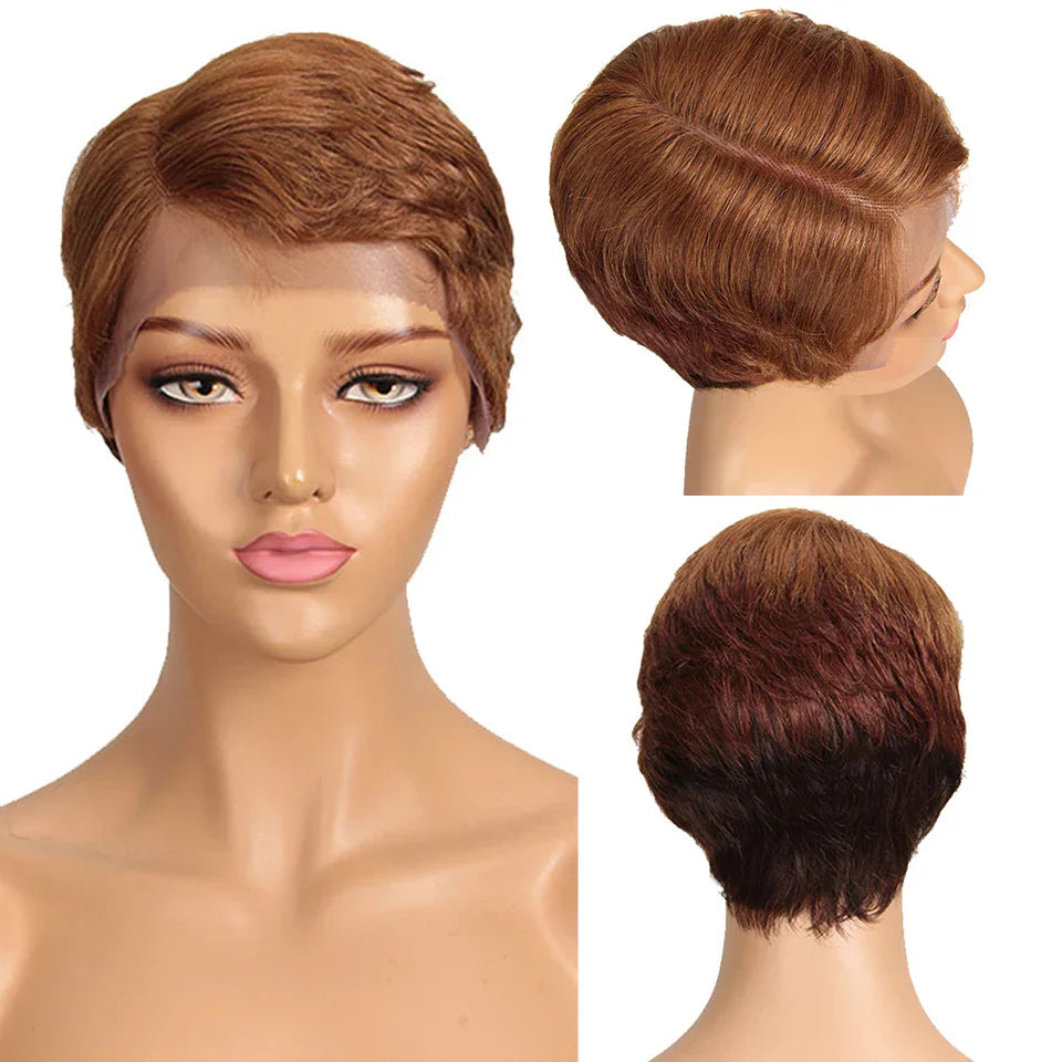 Trueme Short Pixie Cut Lace Wig Colored Brazilian