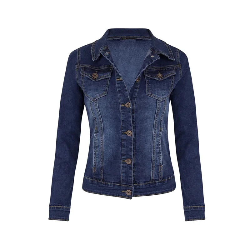 Short Denim Jackets Women Autumn Wash Long Sleeve