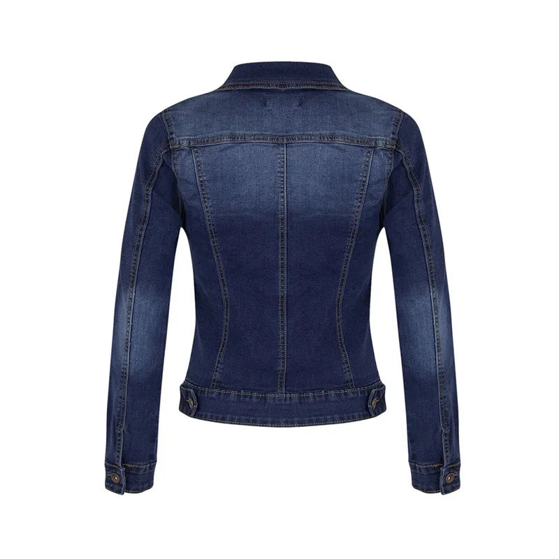 Short Denim Jackets Women Autumn Wash Long Sleeve