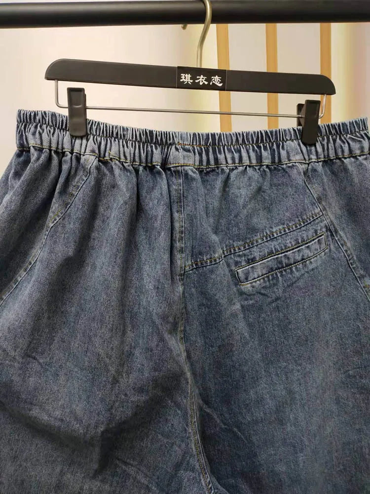 Women' Spring Autumn Loose Big Pocket Jeans