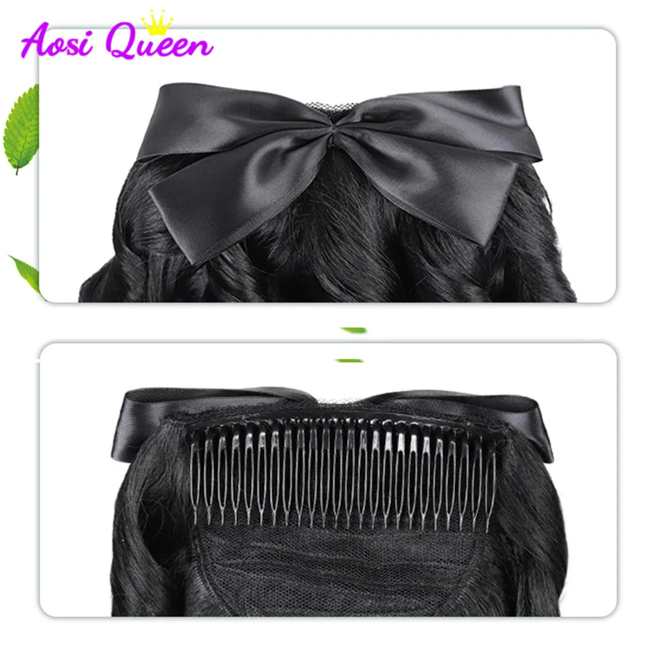 As Synthetic Retro Ponytail With Comb Europen Princess