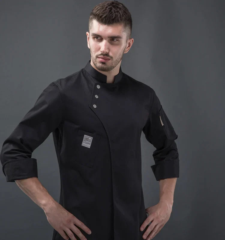 Long Sleeve Chef Clothes Uniform Restaurant Kitchen Cooking