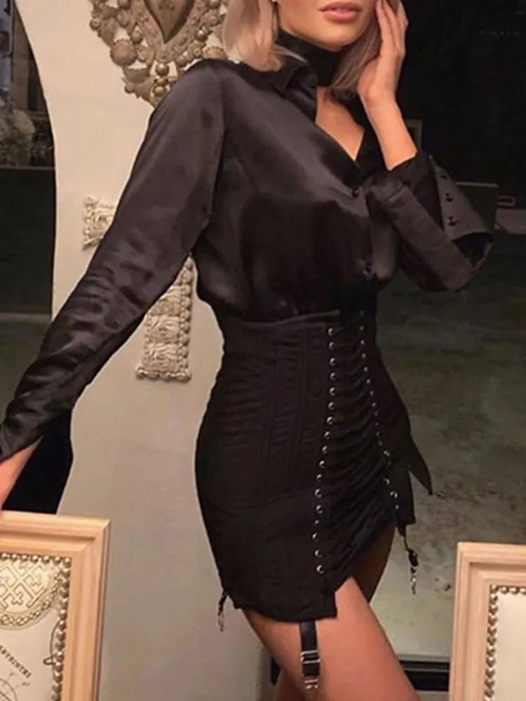 Insdoit Gothic Yk Vintage Mini Skirt Women Punk