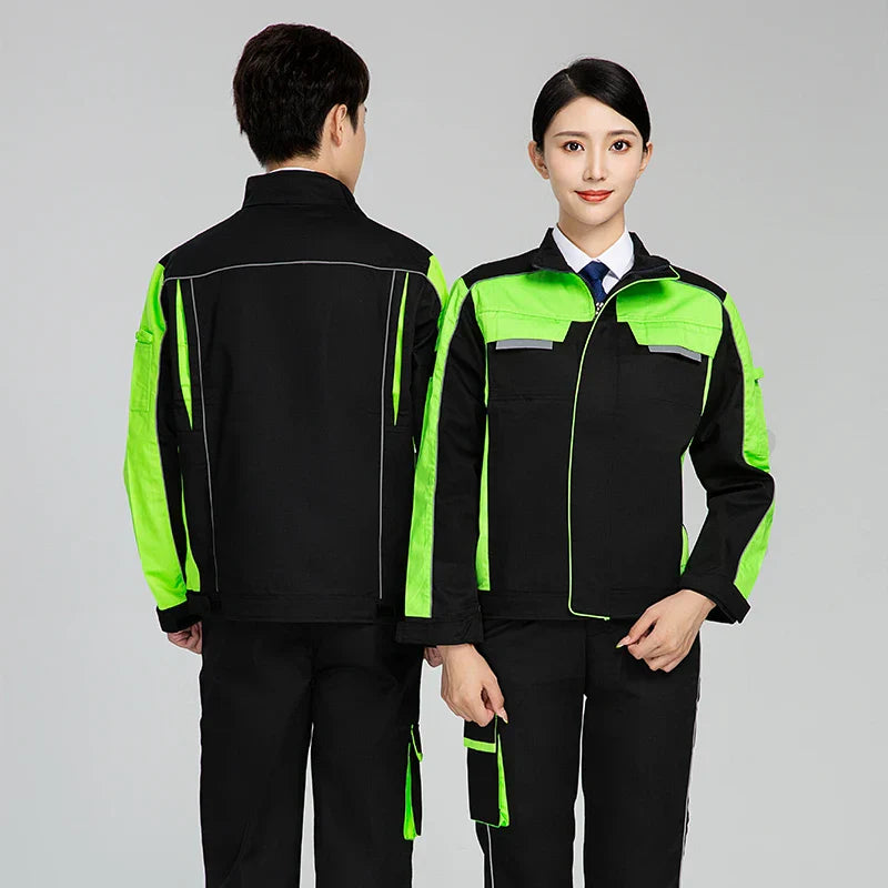 Men' Work Suit Printed Logo Reflective Strip Long