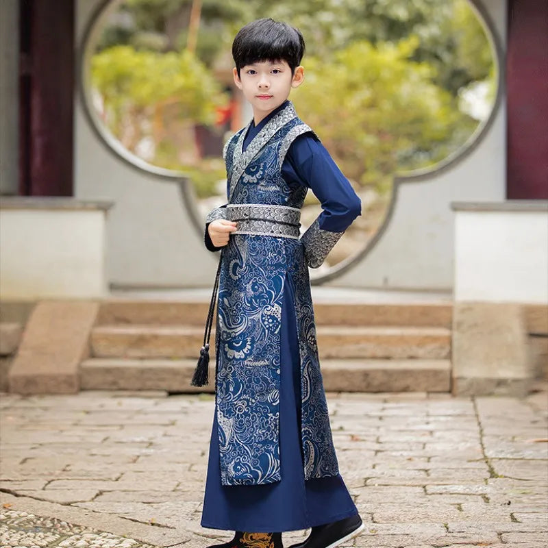 Middle Litter-Aged Children' Spring Costume Brocade Satin Surface