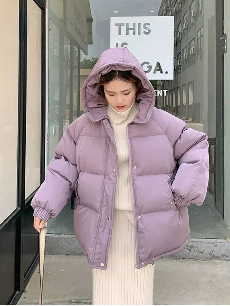 New Women Short Jacket Winter Thick Hooded Cotton