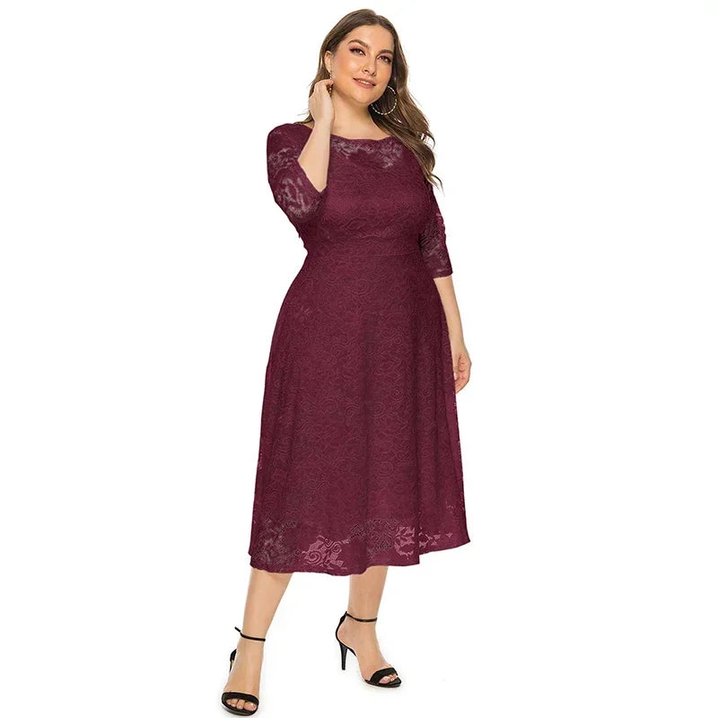 New Women Lace Length Evening Dress Elegant Unique