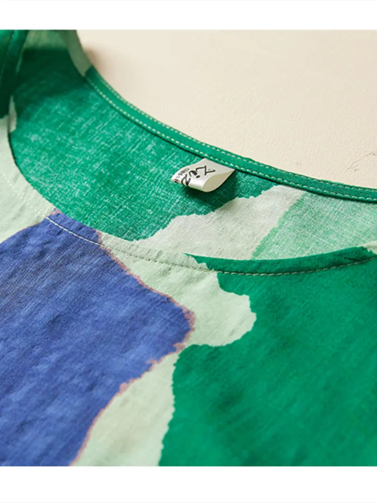 Boho Beach Floral Summer Dress Women Cotton Ladies