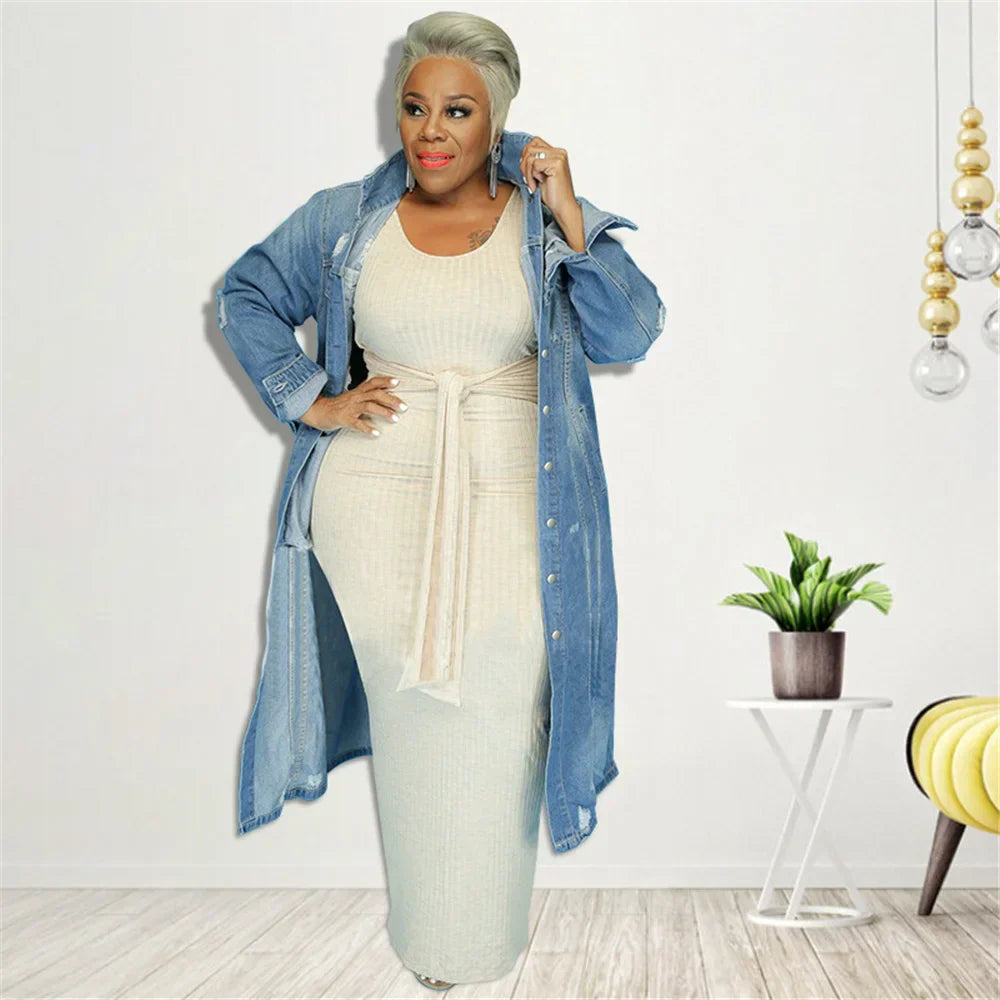 Outwear 5Xl Winter Coat Women Denim Jeans Long