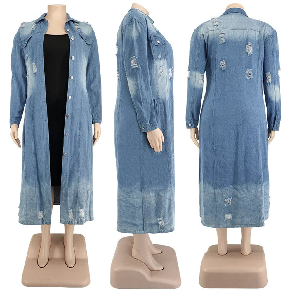 Outwear 5Xl Winter Coat Women Denim Jeans Long