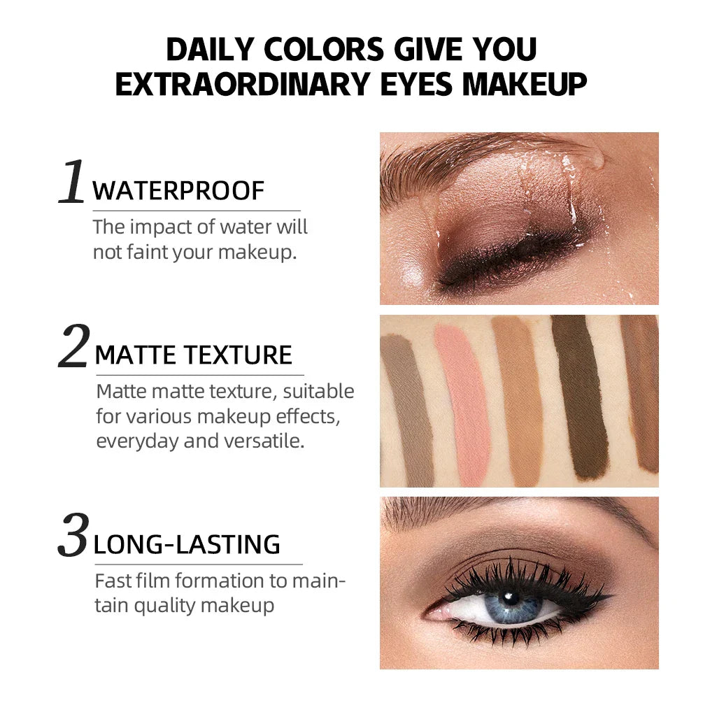 Qibest Colors Liquid Eyeshadow Sets Matte Eyeshadow