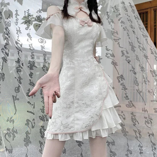 Retro Lolita Style Y2K Summer New Improved Cheongsam