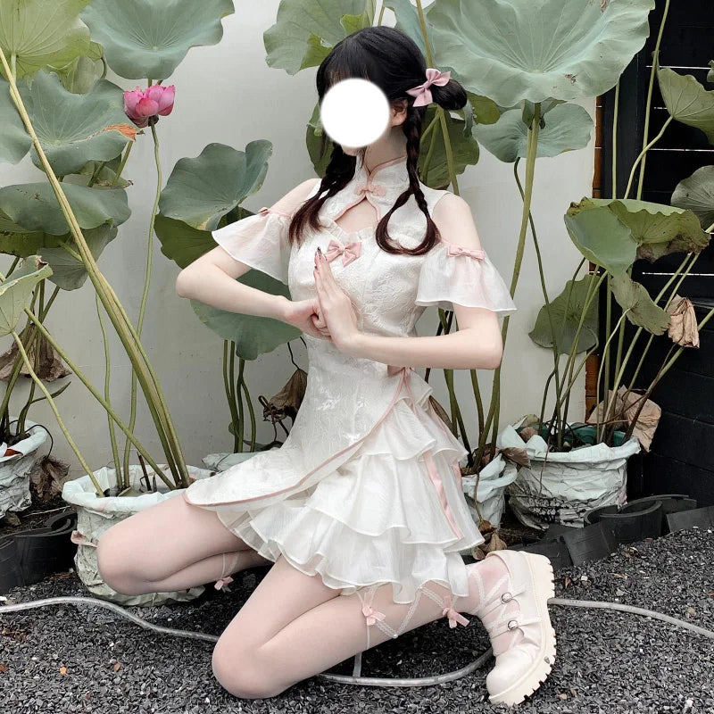 Retro Lolita Style Y2K Summer New Improved Cheongsam