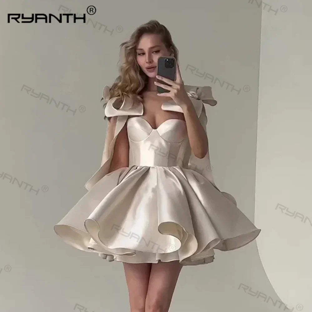 Ryanth Rose Red A Line Mini Prom Party