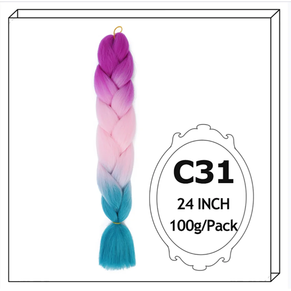 Synthetic Long Jumbo Ombre Braiding Hair For Women