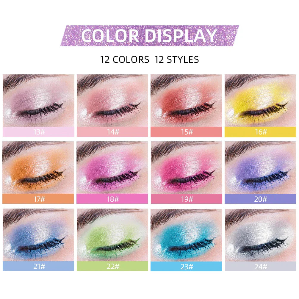 Qibest Colors Glitter Liquid Eyeshadow Waterproof Metallic