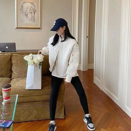 White Winter Down Cotton Jackets Women Korean