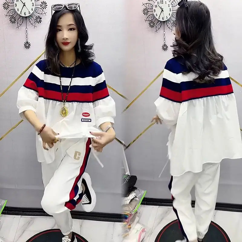 New Fashion Set Women'S Slim Loose Fit Large