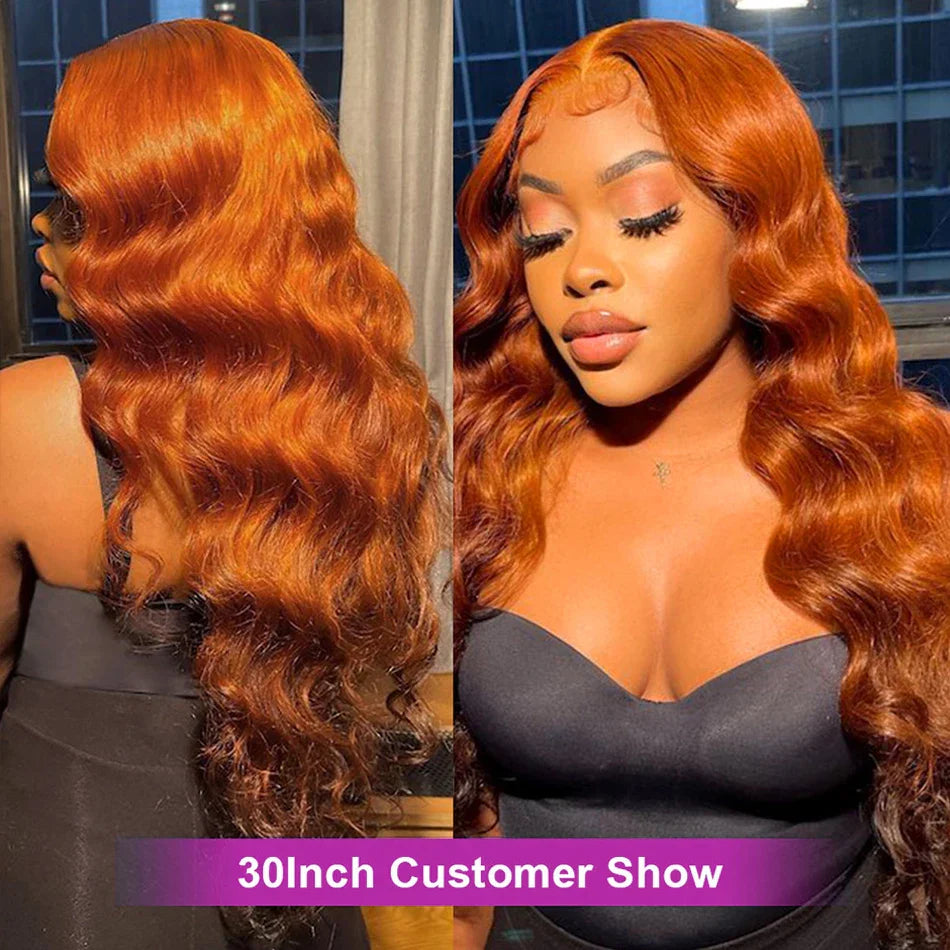 Body Wave Orange Ginger Lace Front Human