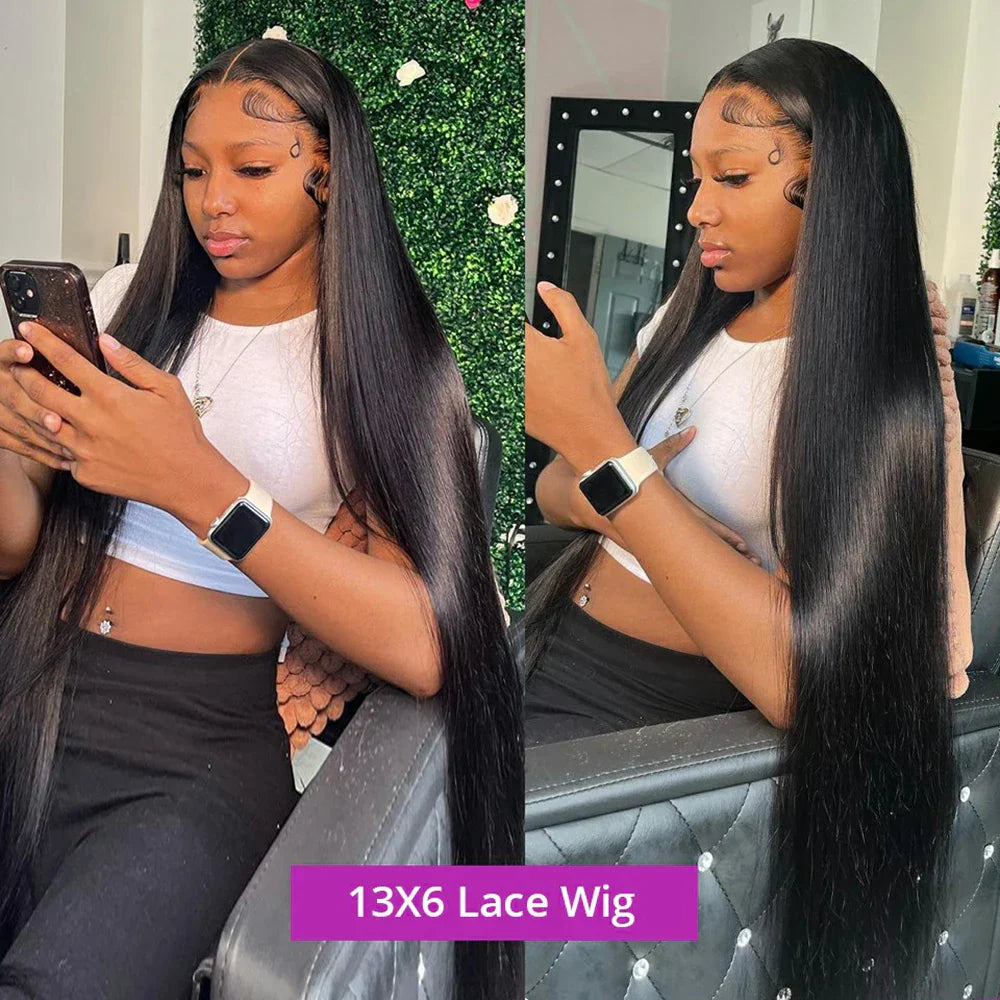 Lace Front Wig Brazilian Bone Straight Human Hair