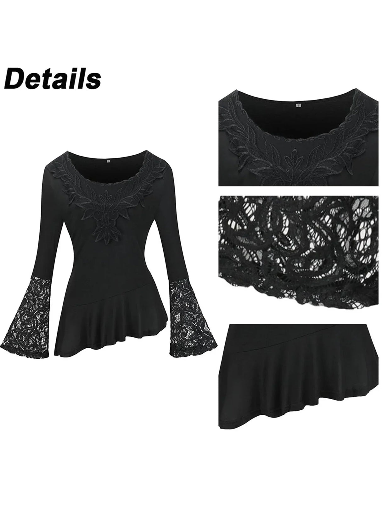Sexy Womens Autumn Winter Solid Pullover Long Flared