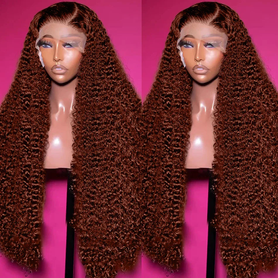 Reddish Brown  Frontal Wig Deep Wave