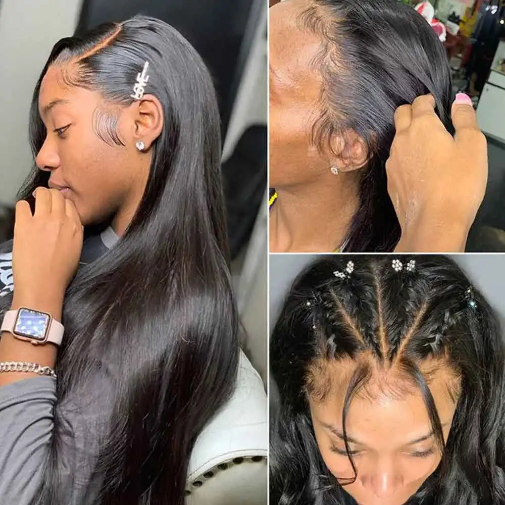 Jet Black '' Remy Human Hair Hd Lace