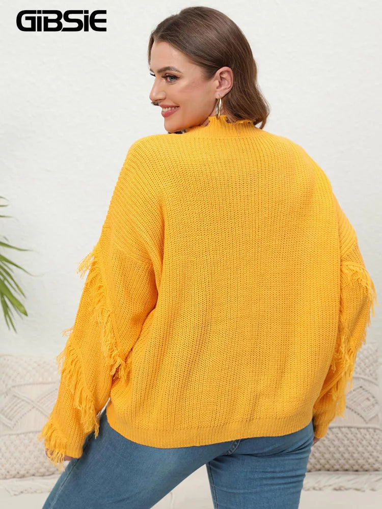 Gibsie V Neck Long Sleeve Pullover Knitted Casual
