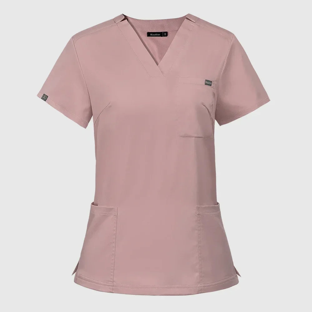 Dentist Scrubs Tops Fashion Hotel Workwear Scrub Shirts