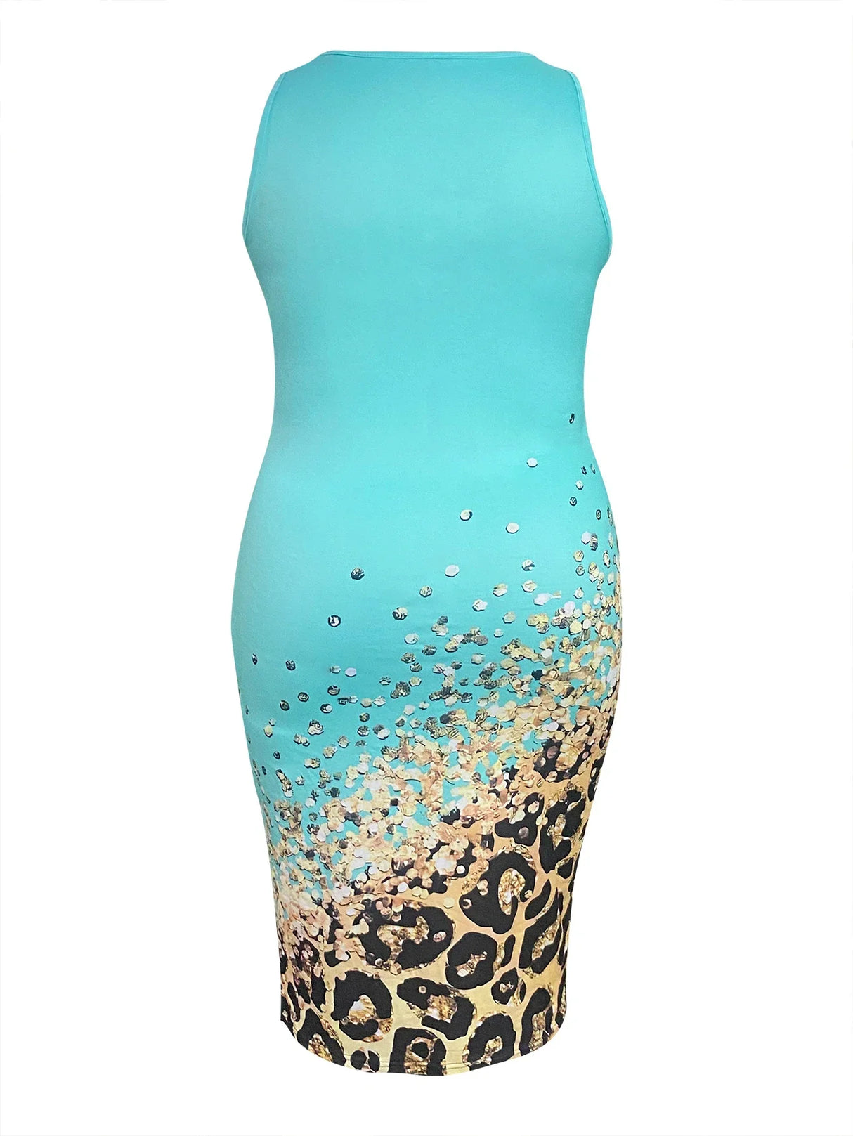 Leopard Letter Print Bodycon Cami Dress Women