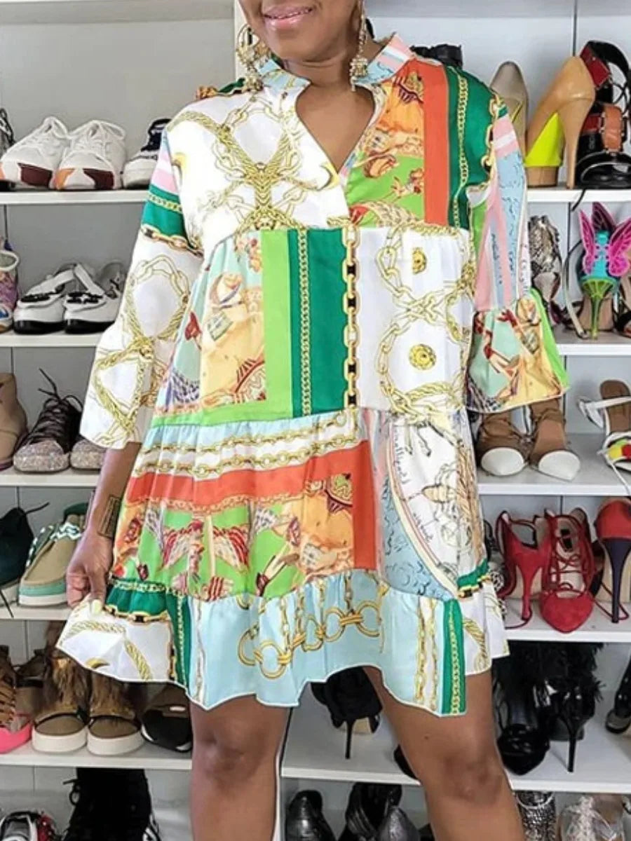 Lw Dress Print A Line Loose Dress Summer