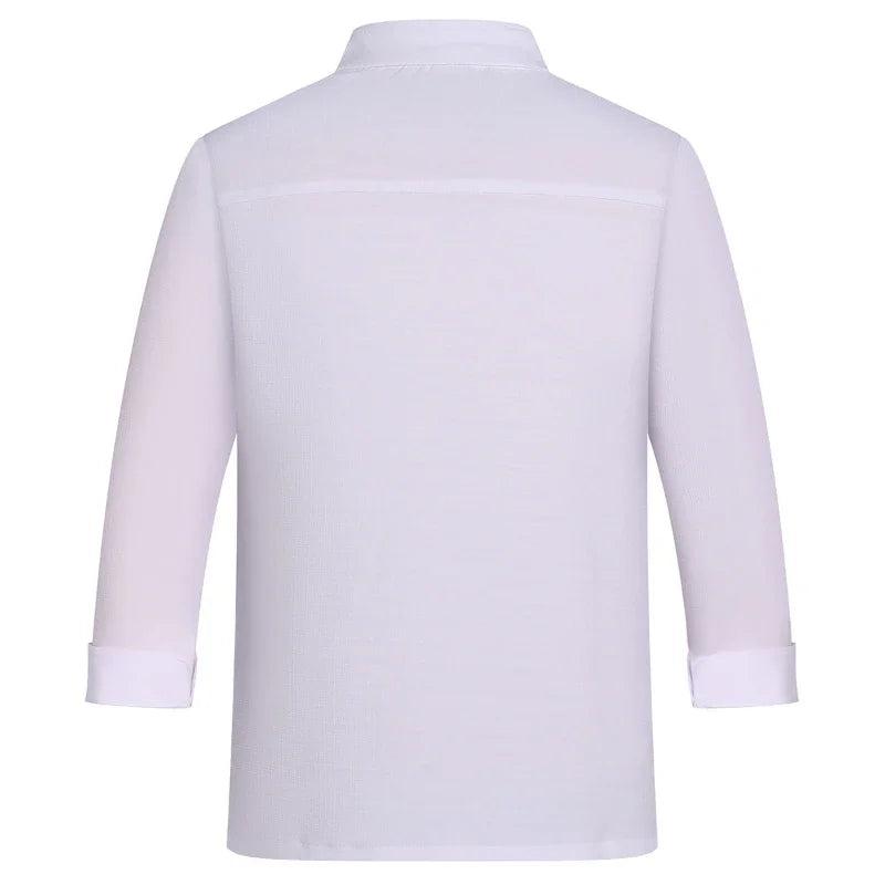 Chef Uniform Long Sleeve Men Women Linen Kitchen