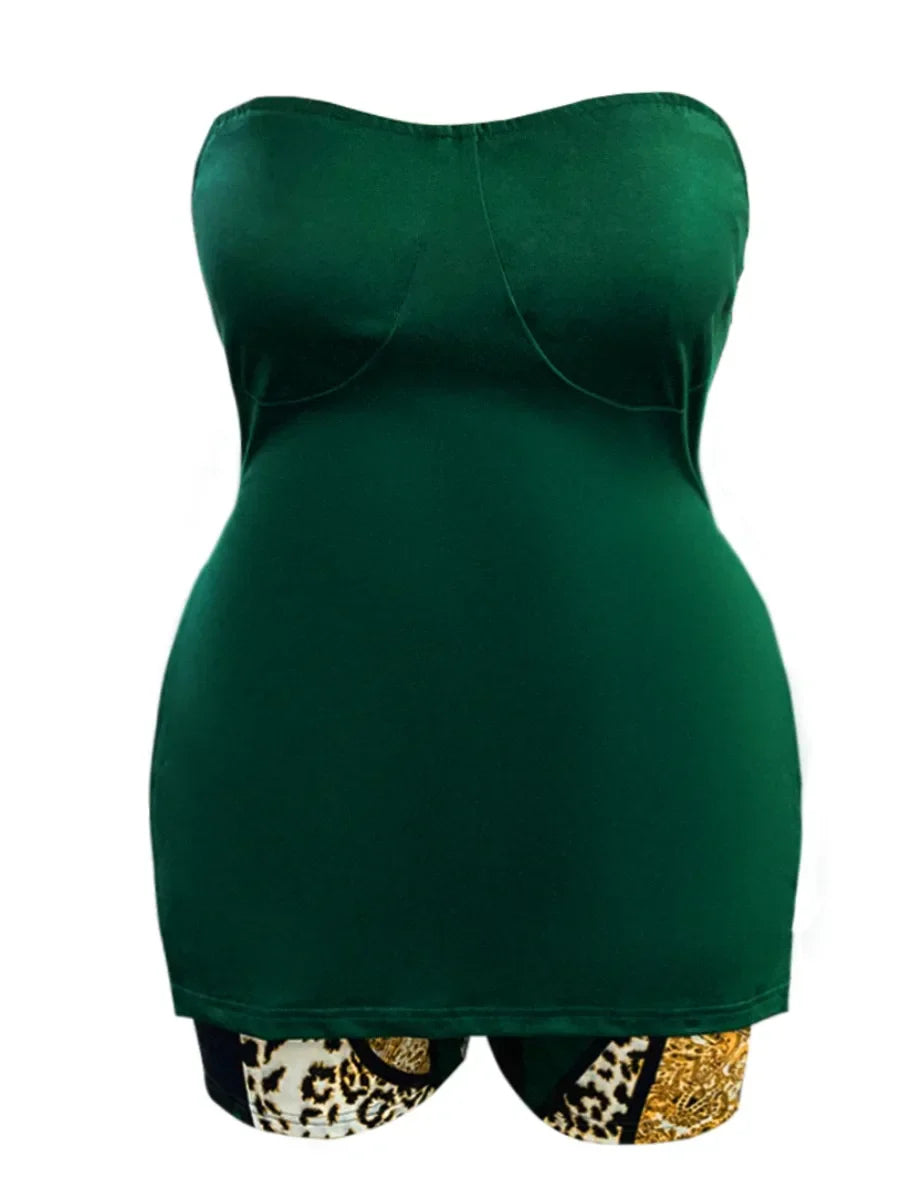 Sexy Off The Shoulder Split Shorts Set