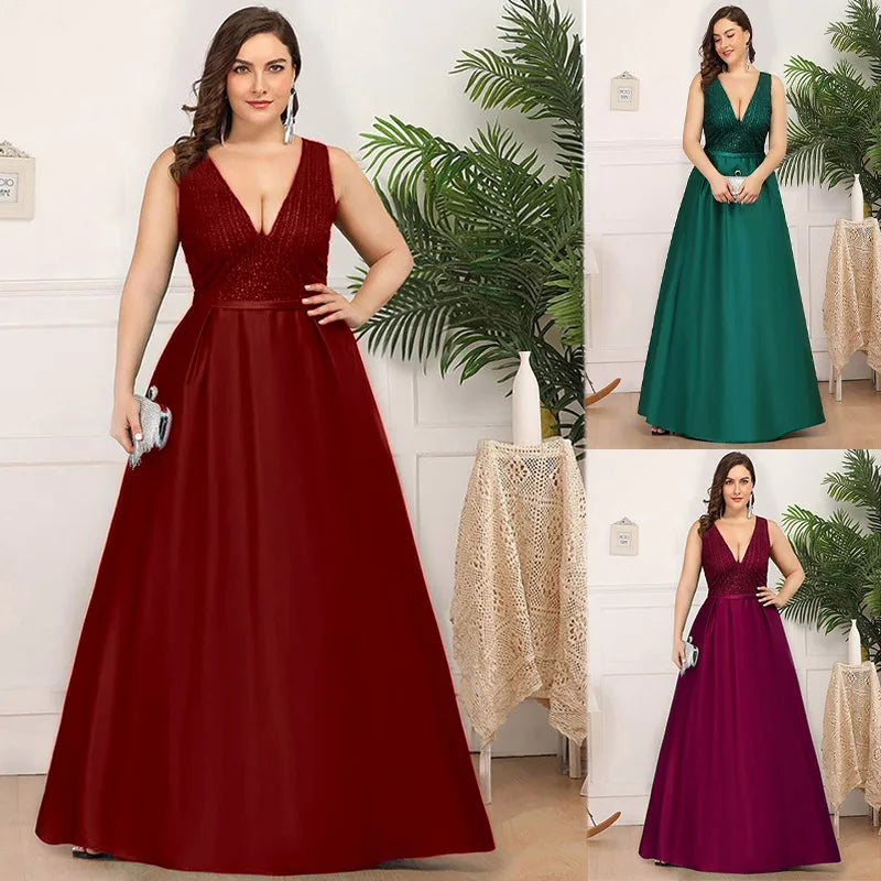 Dresses Women New Banquet Wedding Solid Color Sequin